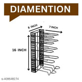 Black stainless steel 5-layer adjustable pan organizer rack stand for large cookware (15x8x7 inches), ideal for skillets, griddles, shallow pots, and kitchen utensils